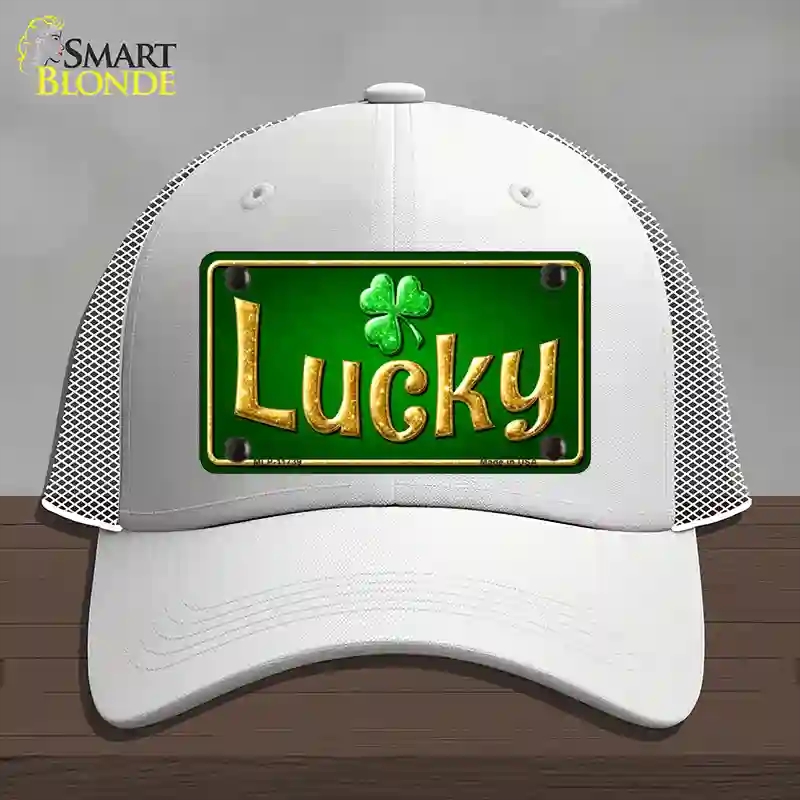 HAT19-MLP-11739 4 x 2.2 in. Lucky Irish Novelty License Plate Hat, White - Mesh
