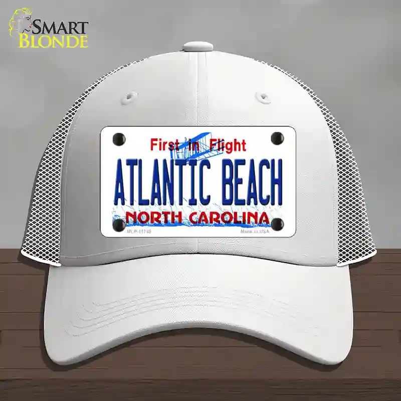 HAT19-MLP-11749 4 x 2.2 in. Atlantic Beach North Carolina State Novelty License Plate Hat, White - Mesh