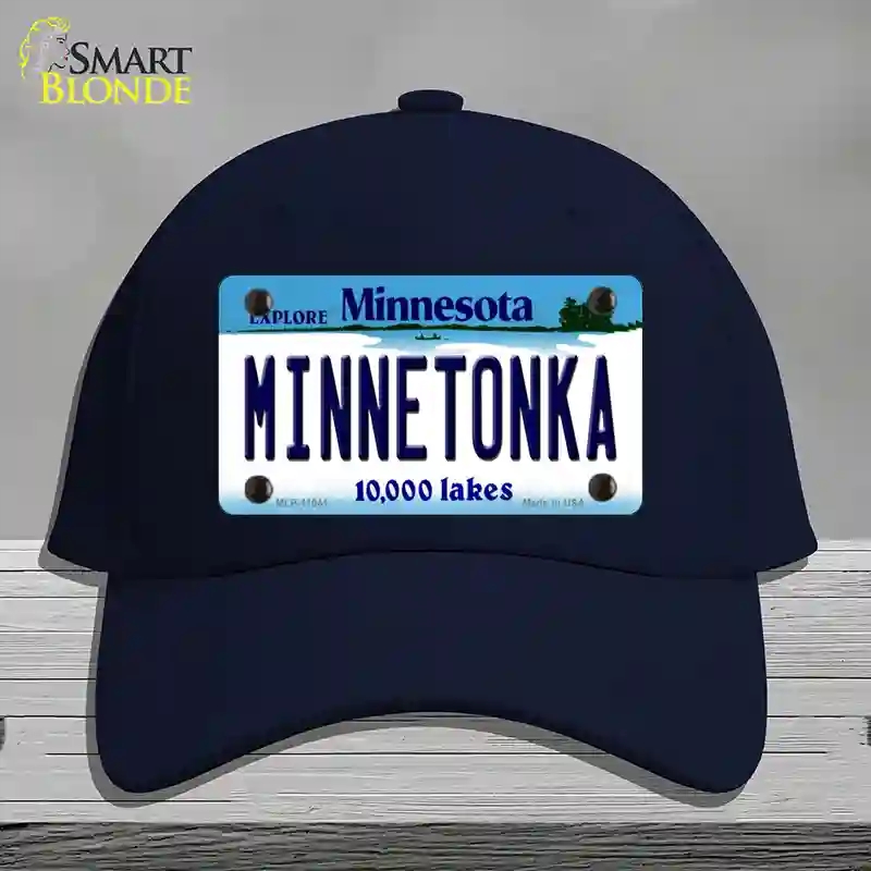 HAT20-MLP-11041 4 x 2.2 in. Minnetonka Minnesota State Novelty License Plate Hat, Navy - Cotton