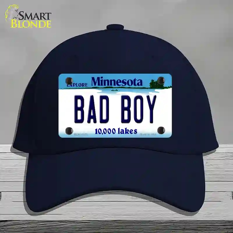 HAT20-MLP-11078 4 x 2.2 in. Bad Boy Minnesota State Novelty License Plate Hat, Navy - Cotton