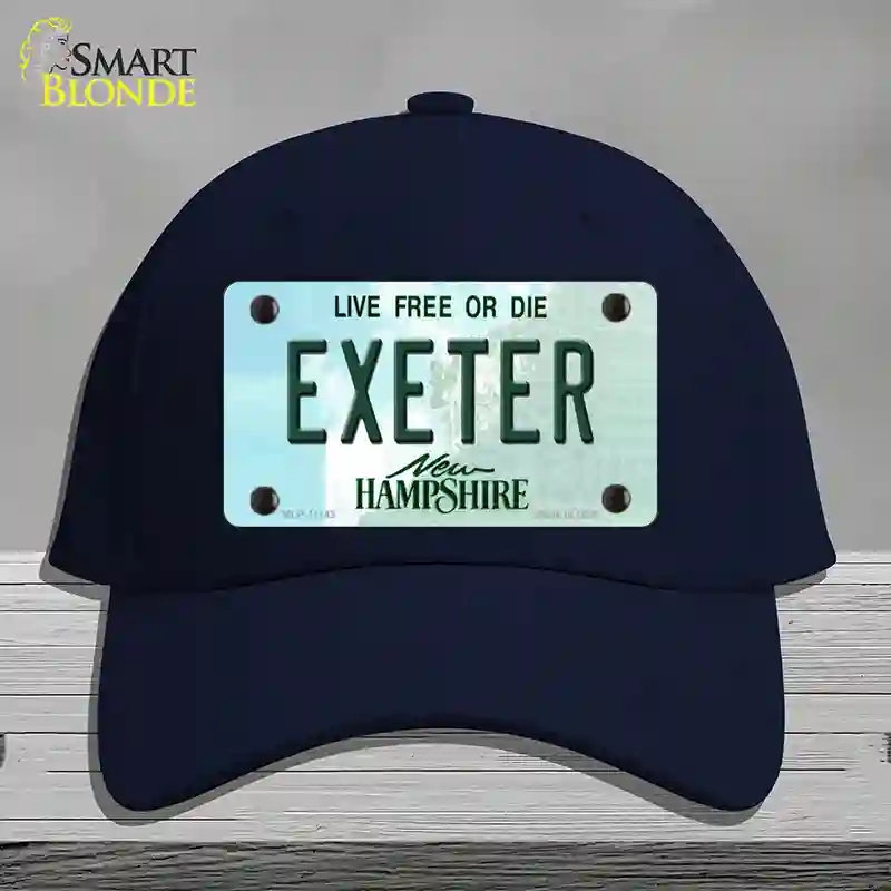 HAT20-MLP-11143 4 x 2.2 in. Exeter Hampshire State Novelty License Plate Hat, Navy - Cotton