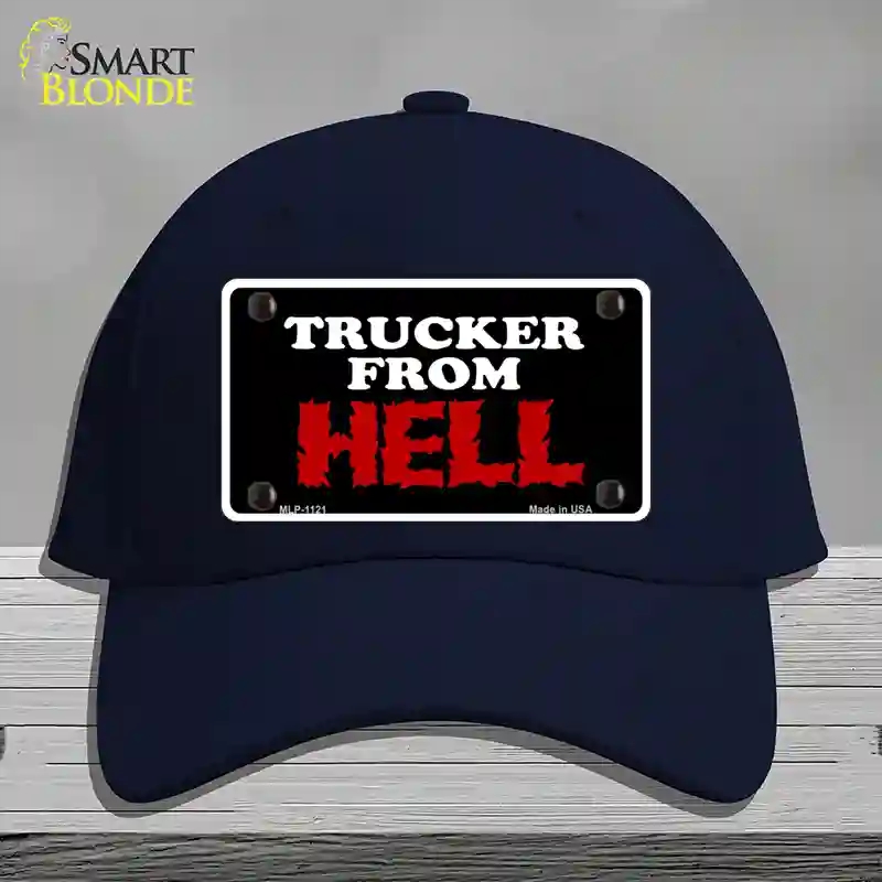 HAT20-MLP-1121 4 x 2.2 in. Mesh From Hell Novelty License Plate Hat, Navy - Cotton