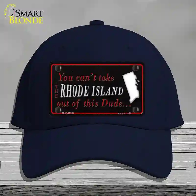 HAT20-MLP-11293 4 x 2.2 in. Rhode Island Dude Novelty License Plate Hat, Navy - Cotton