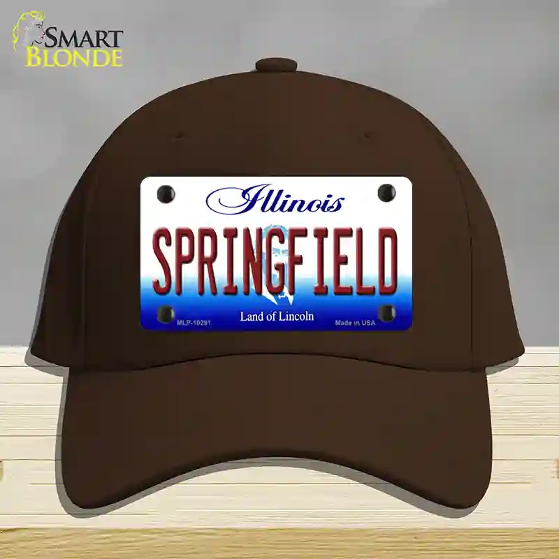 HAT24-MLP-10291 4 x 2.2 in. Springfield Illinois Novelty License Plate Hat, Dark Brown - Cotton