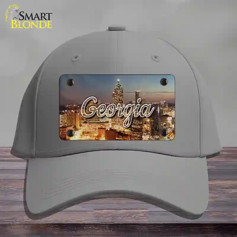 HAT23-MLP-11593 4 x 2.2 in. Georgia City Lights State Novelty License Plate Hat, Gray - Cotton