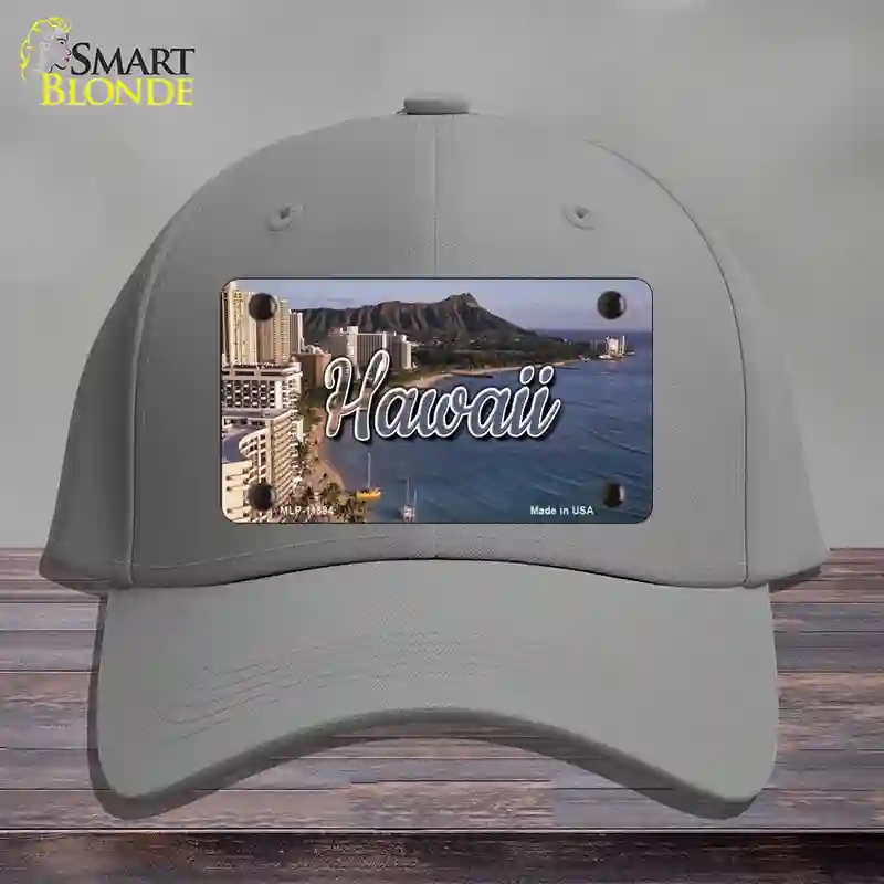 HAT23-MLP-11594 4 x 2.2 in. Hawaii Beach State Novelty License Plate Hat, Gray - Cotton