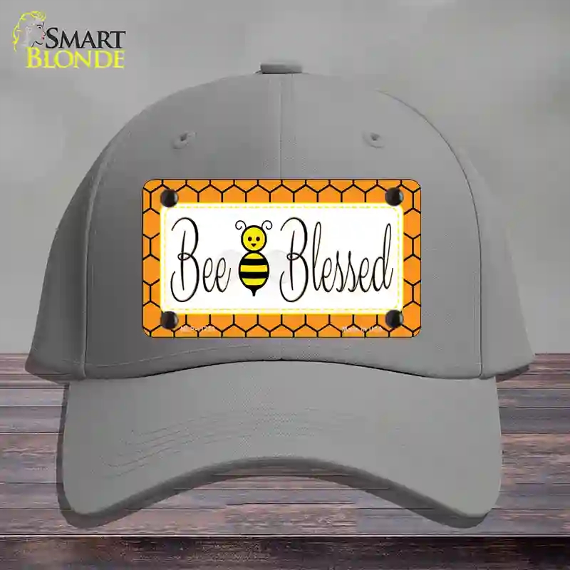 HAT23-MLP-11723 4 x 2.2 in. Bee Blessed Simple Novelty License Plate Hat, Gray - Cotton