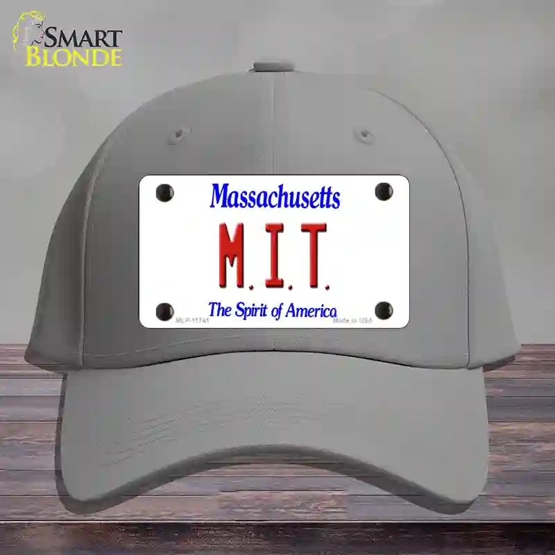 HAT23-MLP-11741 4 x 2.2 in. MIT Massachusetts State Novelty License Plate Hat, Gray - Cotton