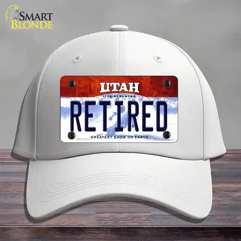 HAT21-MLP-10207 4 x 2.2 in. Retired Utah Novelty License Plate Hat, White - Cotton