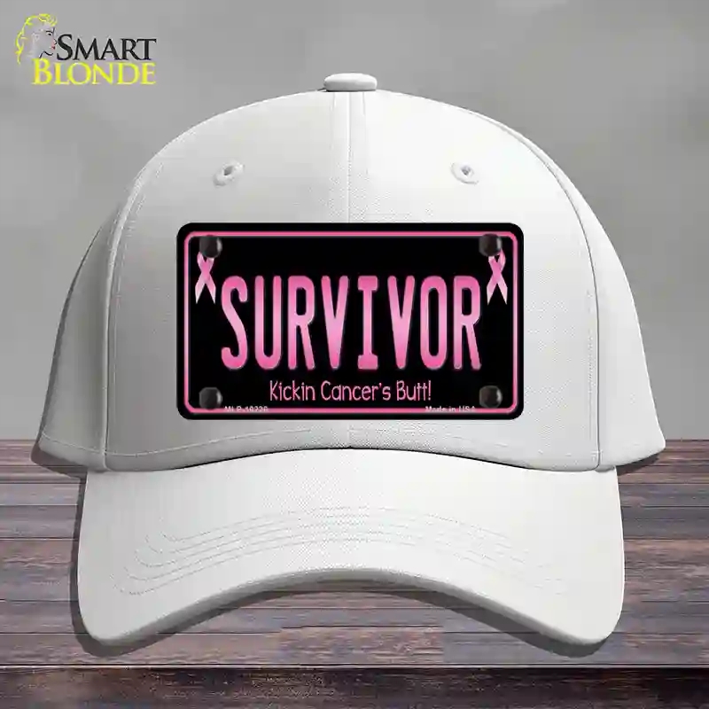 HAT21-MLP-10228 4 x 2.2 in. Survivor Novelty License Plate Hat, White - Cotton