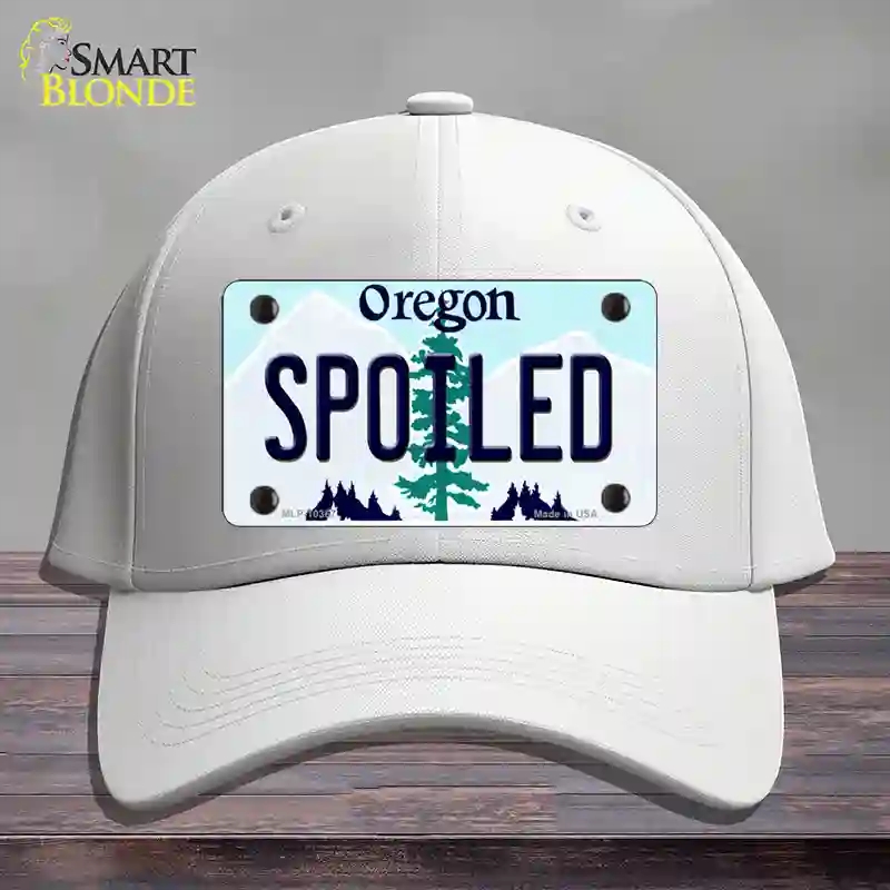 HAT21-MLP-10367 4 x 2.2 in. Spoiled Oregon Novelty License Plate Hat, White - Cotton