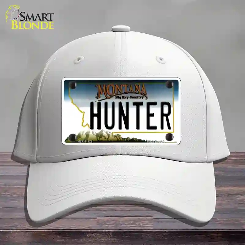 HAT21-MLP-11122 4 x 2.2 in. Hunter Montana State Novelty License Plate Hat, White - Cotton