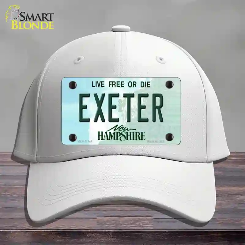 HAT21-MLP-11143 4 x 2.2 in. Exeter Hampshire State Novelty License Plate Hat, White - Cotton