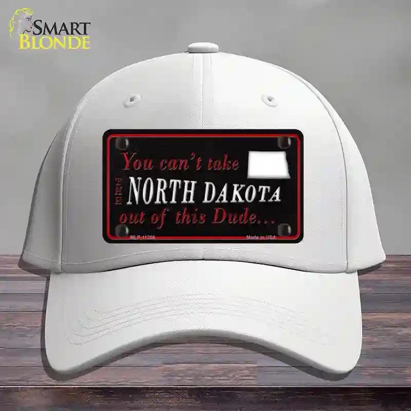 HAT21-MLP-11288 4 x 2.2 in. North Dakota Dude Novelty License Plate Hat, White - Cotton