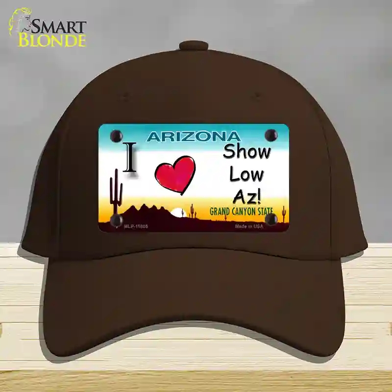 HAT24-MLP-11805 4 x 2.2 in. I Love Show Low AZ Novelty License Plate Hat, Dark Brown - Cotton