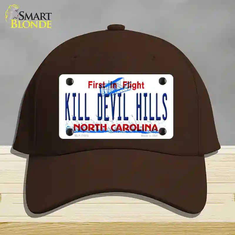 HAT24-MLP-11818 4 x 2.2 in. Kill Devil Hills North Carolina Novelty License Plate Hat, Dark Brown - Cotton