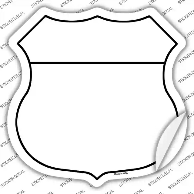 HS-001s-L 8.62 x 8.62 in. White Novelty Highway Shield Sticker Decal - Large