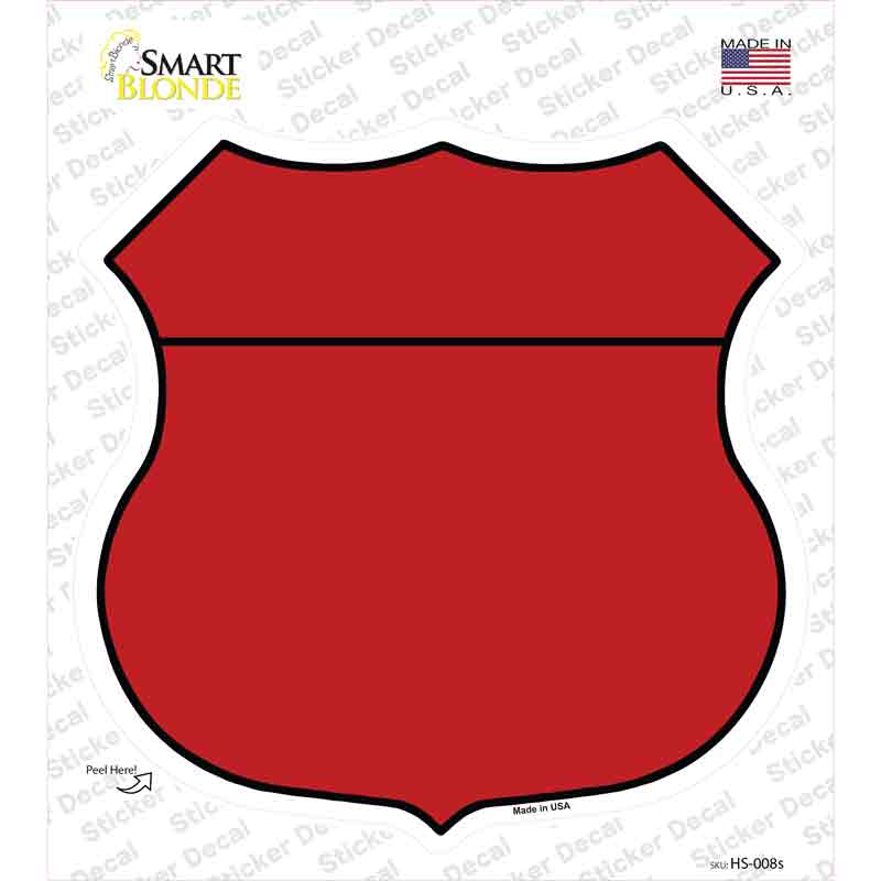 HS-008s-M 5.75 x 5.75 in. Red Novelty Highway Shield Sticker Decal - Medium