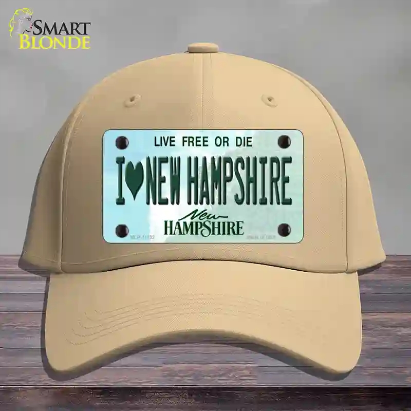 HAT22-MLP-11132 4 x 2.2 in. I Love Hampshire State Novelty License Plate Hat, Khaki - Cotton