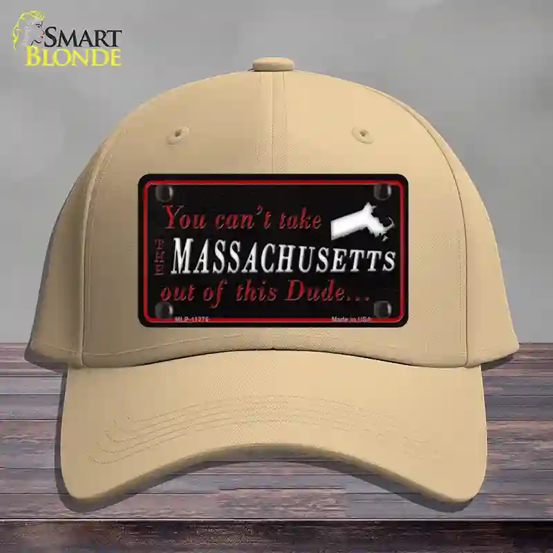 HAT22-MLP-11275 4 x 2.2 in. Massachusetts Dude Novelty License Plate Hat, Khaki - Cotton