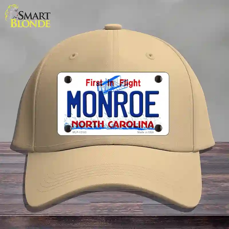HAT22-MLP-12103 4 x 2.2 in. Monroe North Carolina State Novelty License Plate Hat, Khaki - Cotton