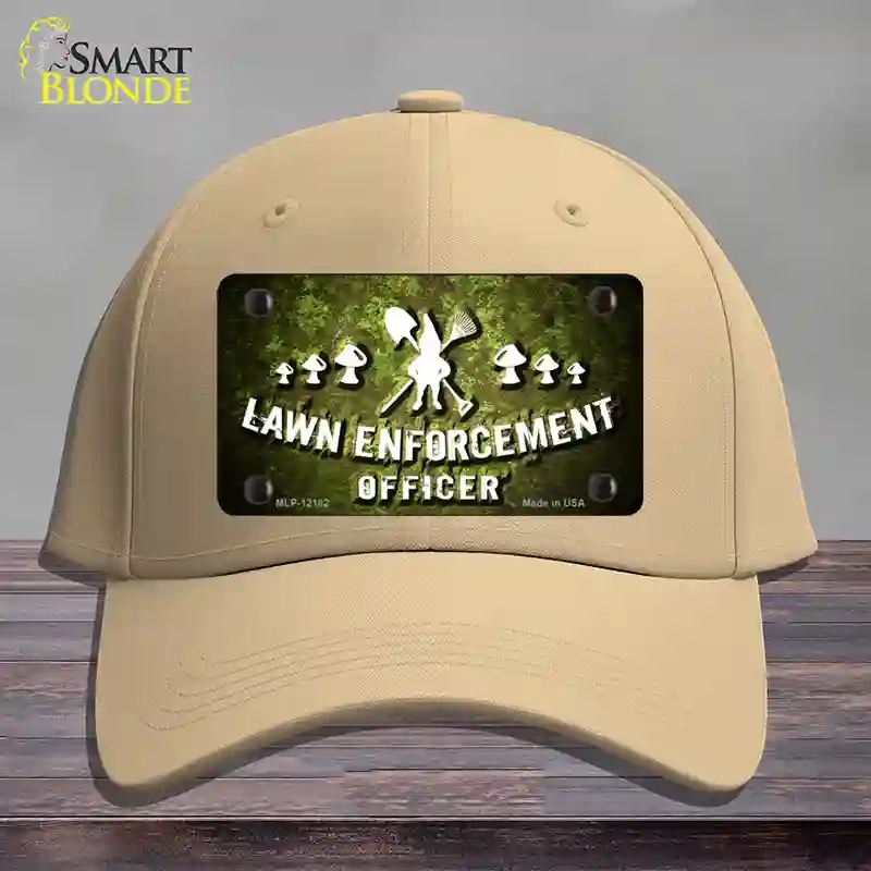 HAT22-MLP-12182 4 x 2.2 in. Lawn Enforcement Gnome Novelty License Plate Hat, Khaki - Cotton