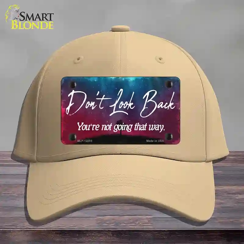 HAT22-MLP-12203 4 x 2.2 in. Dont Look Back Novelty License Plate Hat, Khaki - Cotton