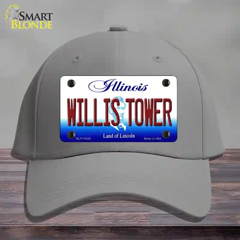 HAT23-MLP-10325 4 x 2.2 in. Willis Tower Illinois Novelty License Plate Hat, Gray - Cotton