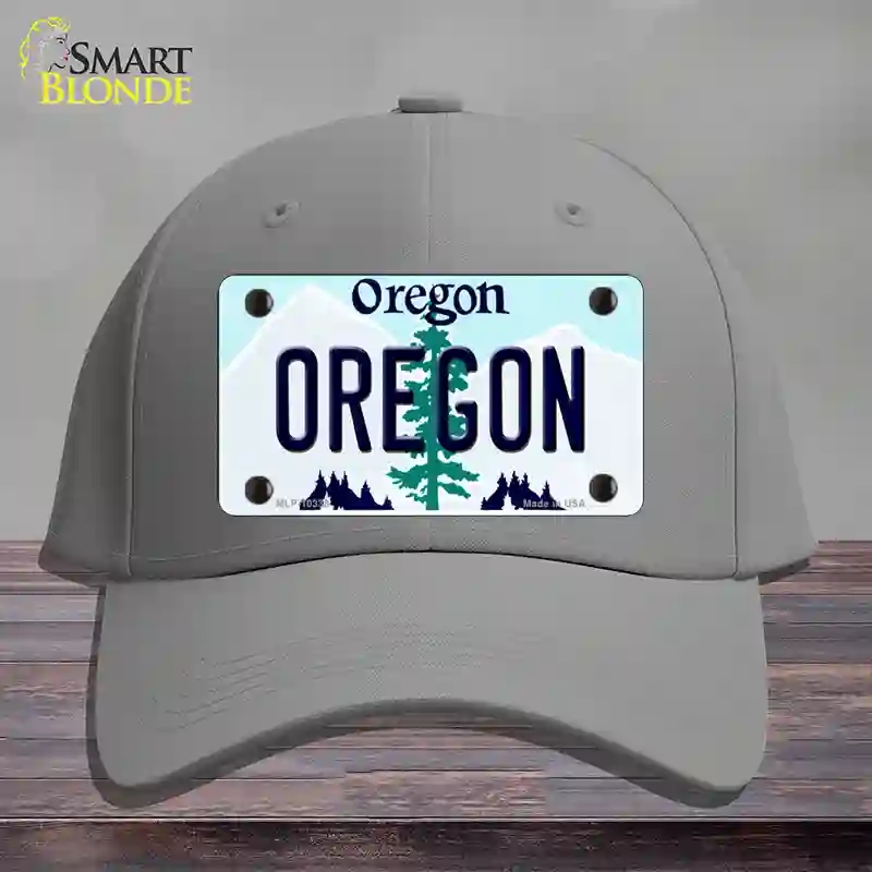 HAT23-MLP-10338 4 x 2.2 in. Oregon Tree Novelty License Plate Hat, Gray - Cotton