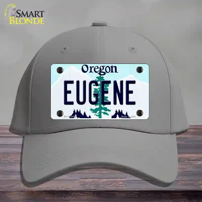 HAT23-MLP-10344 4 x 2.2 in. Eugene Oregon Novelty License Plate Hat, Gray - Cotton