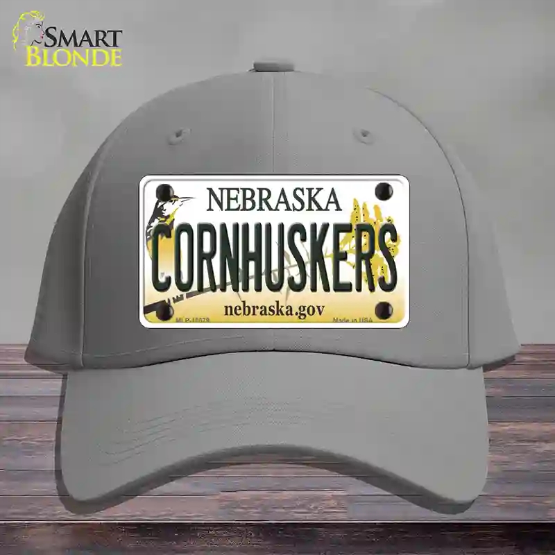 HAT23-MLP-10579 4 x 2.2 in. Cornhuskers Nebraska Novelty License Plate Hat, Gray - Cotton