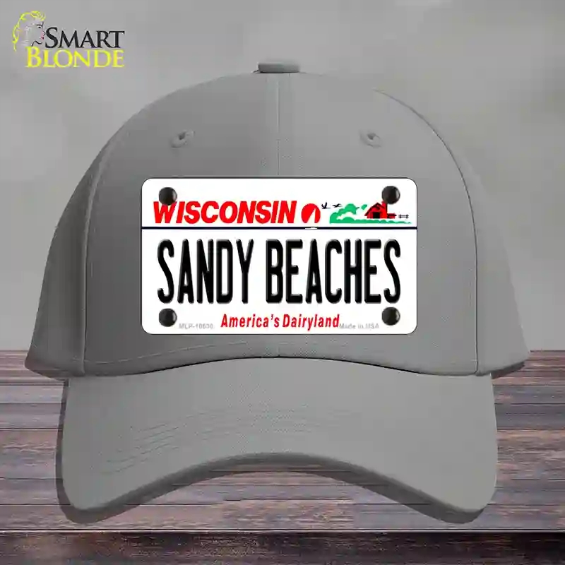 HAT23-MLP-10630 4 x 2.2 in. Sandy Beaches Wisconsin Novelty License Plate Hat, Gray - Cotton