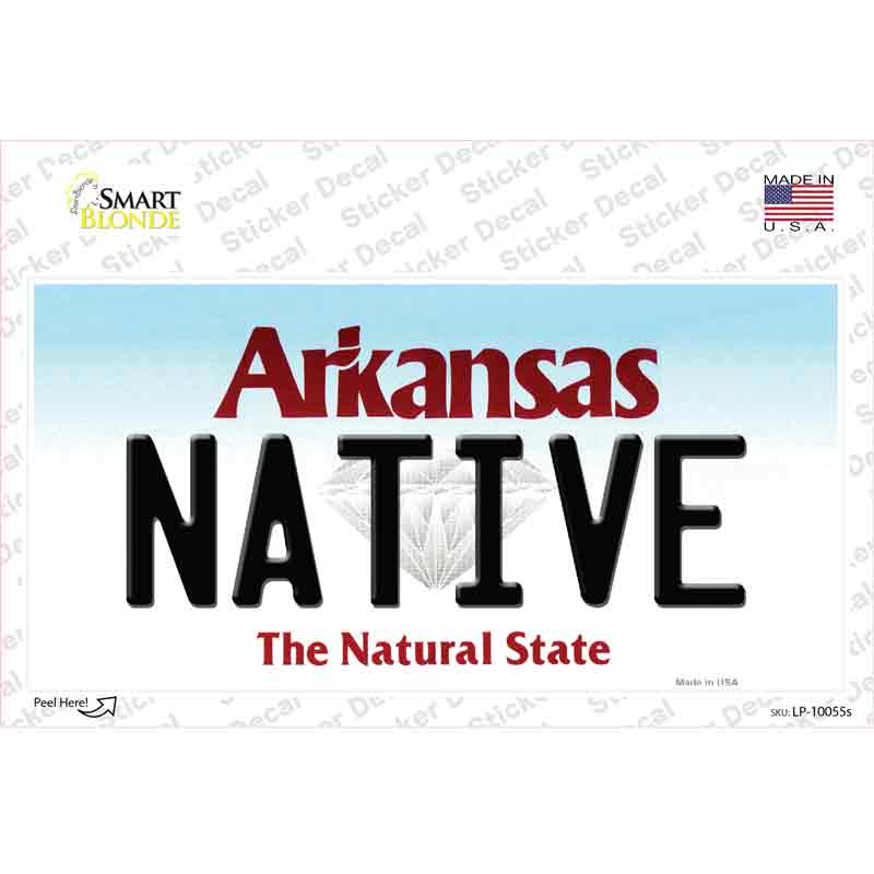 LP-10055s-M 6 x 3 in. Native Arkansas Novelty Sticker Decal - Medium