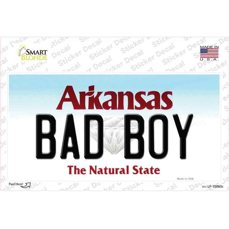LP-10060s-M 6 x 3 in. Bad Boy Arkansas Novelty Sticker Decal - Medium