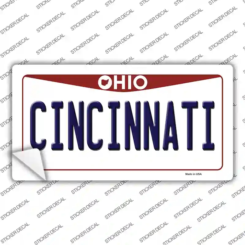 LP-10068s-S 3 x 1.5 in. Cincinnati Ohio Novelty Sticker Decal - Small