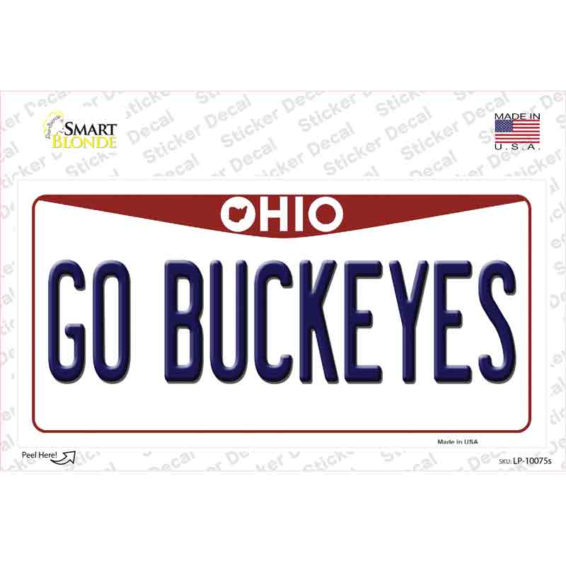 LP-10075s-M 6 x 3 in. Go Buckeyes Ohio Novelty Sticker Decal - Medium