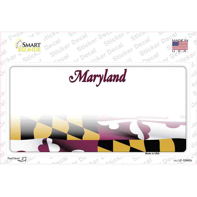 LP-10460s-M 6 x 3 in. Maryland State Background Novelty Sticker Decal - Medium