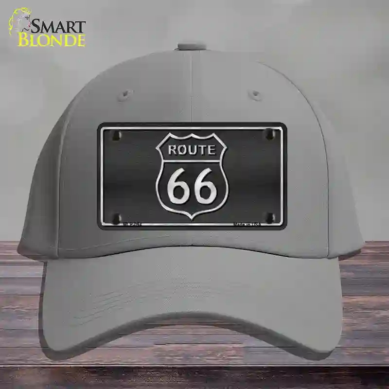 HAT23-MLP-094 4 x 2.2 in. Route 66 Shield Black Novelty License Plate Hat, Gray - Cotton
