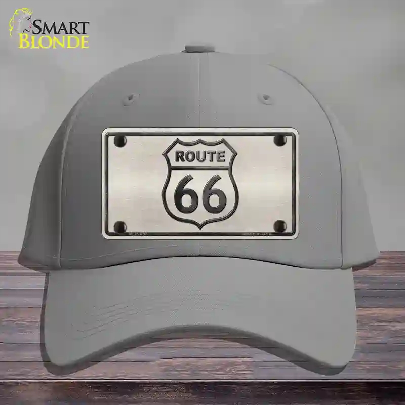 HAT23-MLP-097 4 x 2.2 in. Route 66 Shield White Novelty License Plate Hat, Gray - Cotton