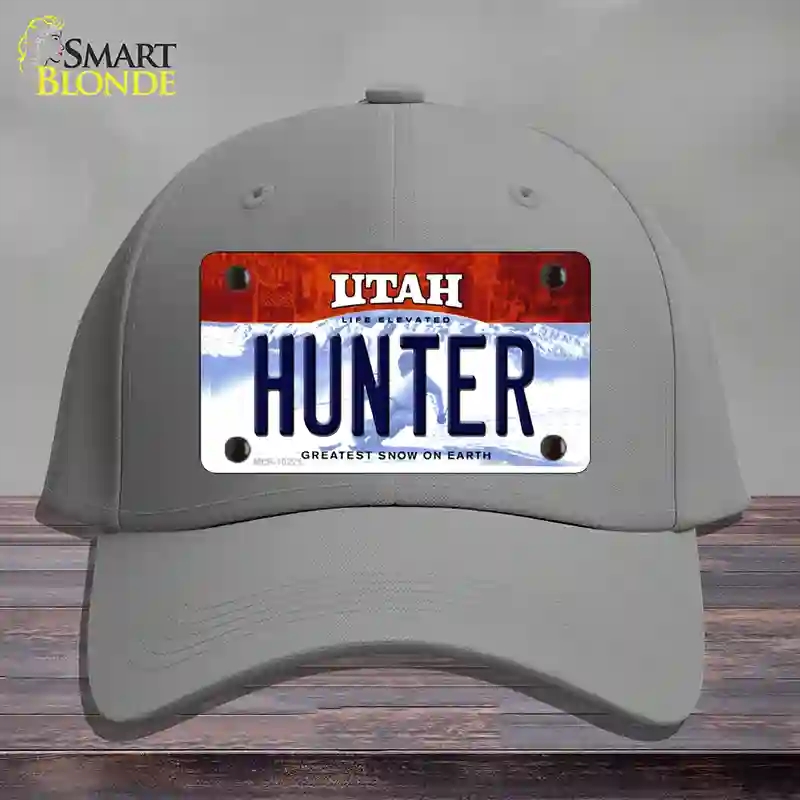 HAT23-MLP-10221 4 x 2.2 in. Hunter Utah Novelty License Plate Hat, Gray - Cotton