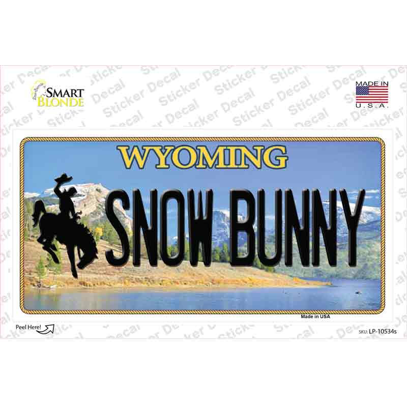 LP-10534s-M 6 x 3 in. Snow Bunny Wyoming Novelty Sticker Decal - Medium
