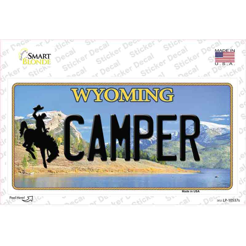 LP-10537s-M 6 x 3 in. Camper Wyoming Novelty Sticker Decal - Medium