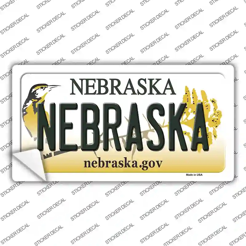 LP-10566s-S 3 x 1.5 in. Nebraska Background Novelty Sticker Decal - Small