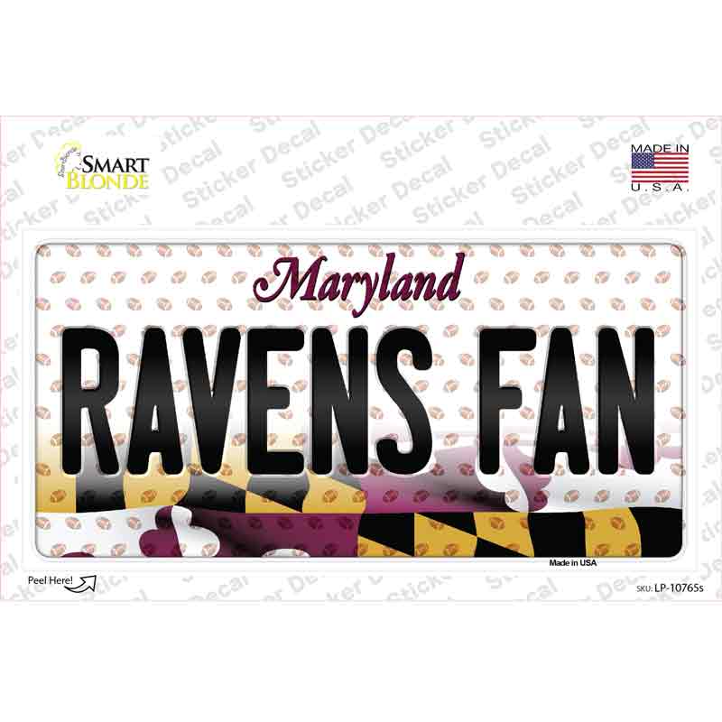 LP-10765s-M 6 x 3 in. Ravens Fan Maryland Novelty Sticker Decal - Medium
