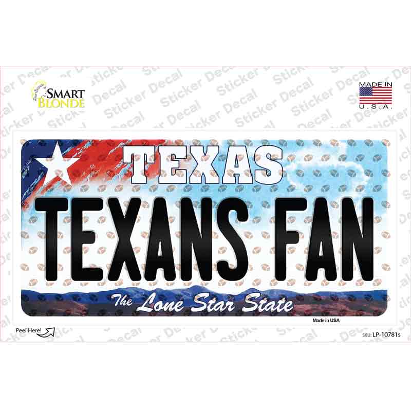 LP-10781s-M 6 x 3 in. Texans Fan Texas Novelty Sticker Decal - Medium