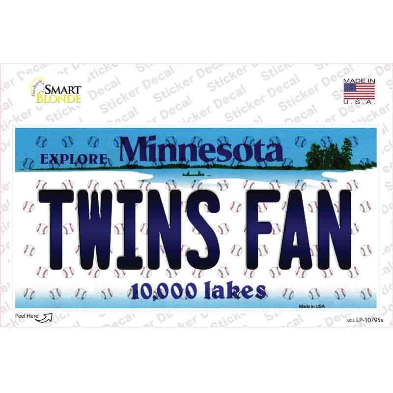 LP-10795s-M 6 x 3 in. Twins Fan Minnesota Novelty Sticker Decal - Medium