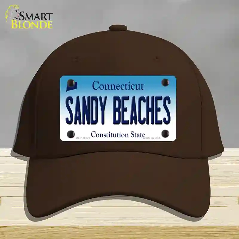 HAT24-MLP-10929 4 x 2.2 in. Sandy Beaches Connecticut Novelty License Plate Hat, Dark Brown - Cotton