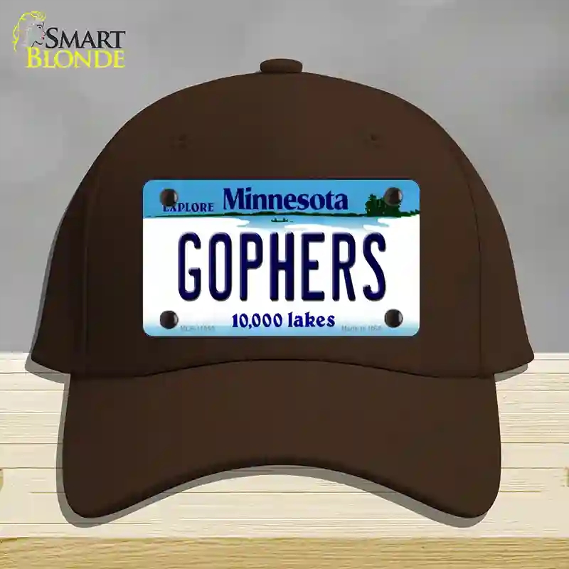 HAT24-MLP-11053 4 x 2.2 in. Gophers Minnesota State Novelty License Plate Hat, Dark Brown - Cotton