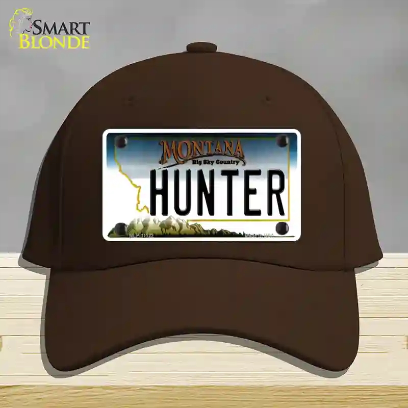 HAT24-MLP-11122 4 x 2.2 in. Hunter Montana State Novelty License Plate Hat, Dark Brown - Cotton