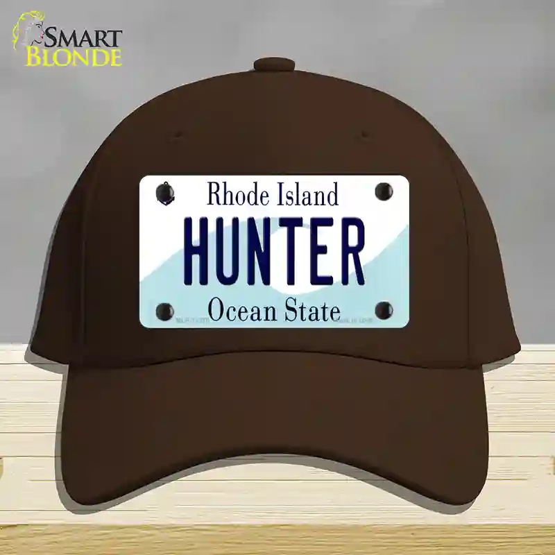 HAT24-MLP-11218 4 x 2.2 in. Hunter Rhode Island State Novelty License Plate Hat, Dark Brown - Cotton